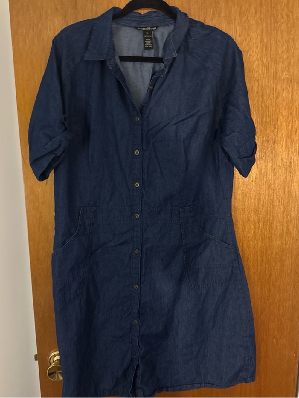 Blue Jean Button-Front Shirt Dress